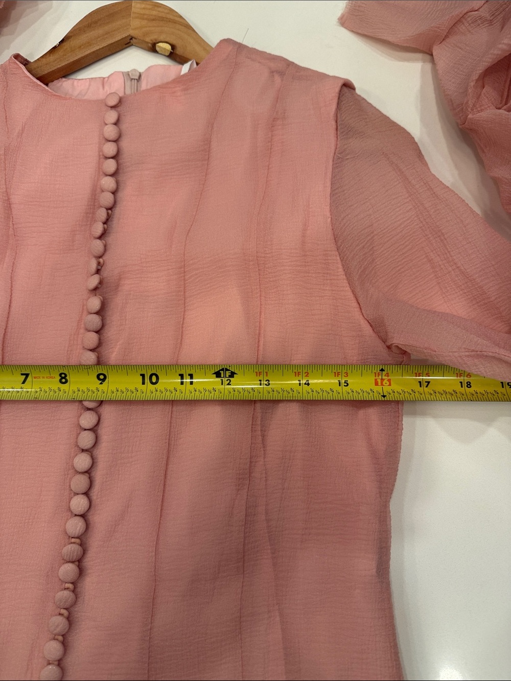 Scalloped Ruffle Mini Dress in Dusty Rose - Picture 7 of 9